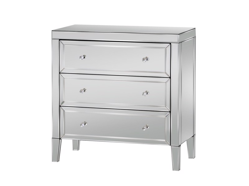 Land Of Beds Vesta Mirrored 3 Drawer Standard Chest of Drawers1