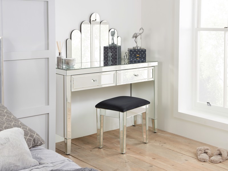Land Of Beds Vesta Mirrored 2 Drawer Dressing Table2