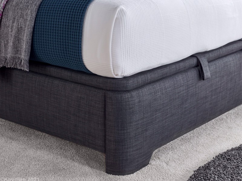 Land Of Beds Harding Slate Fabric Super King Size Ottoman Bed4