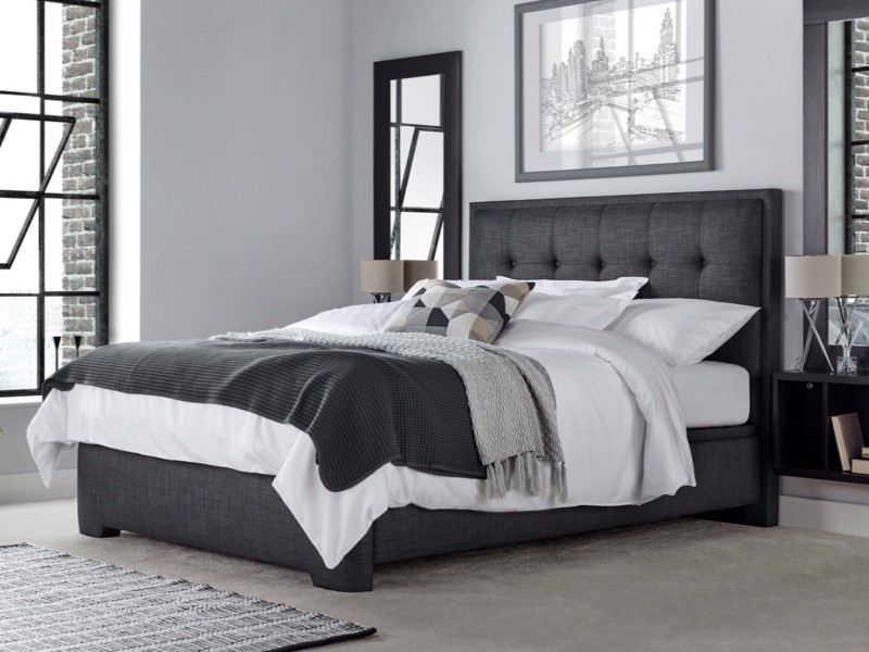 Land Of Beds Cleveland Slate Fabric Ottoman Bed4