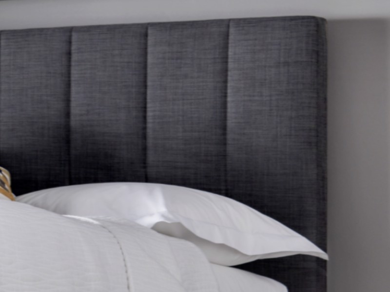 Land Of Beds Carter Slate Fabric Super King Size Ottoman Bed2