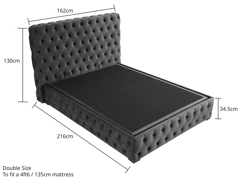 Land Of Beds Mayfair Grey Fabric Ottoman Bed8