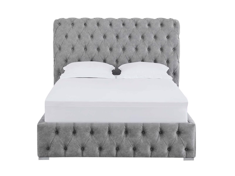 Land Of Beds Mayfair Silver Fabric Double Ottoman Bed5