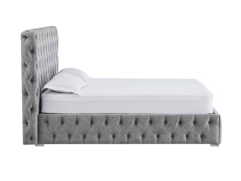 Land Of Beds Mayfair Silver Fabric Super King Size Ottoman Bed4