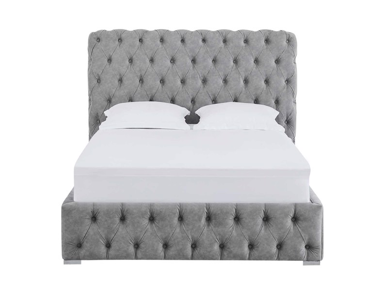 Land Of Beds Mayfair Silver Fabric Super King Size Ottoman Bed5