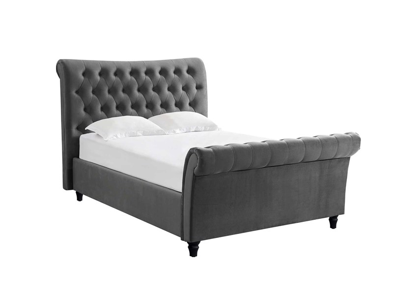 Land Of Beds Oxford Smoke Fabric Super King Size Ottoman Bed3