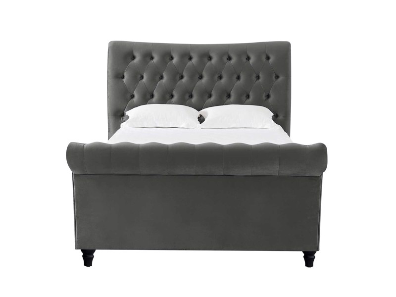 Land Of Beds Oxford Smoke Fabric Super King Size Ottoman Bed4