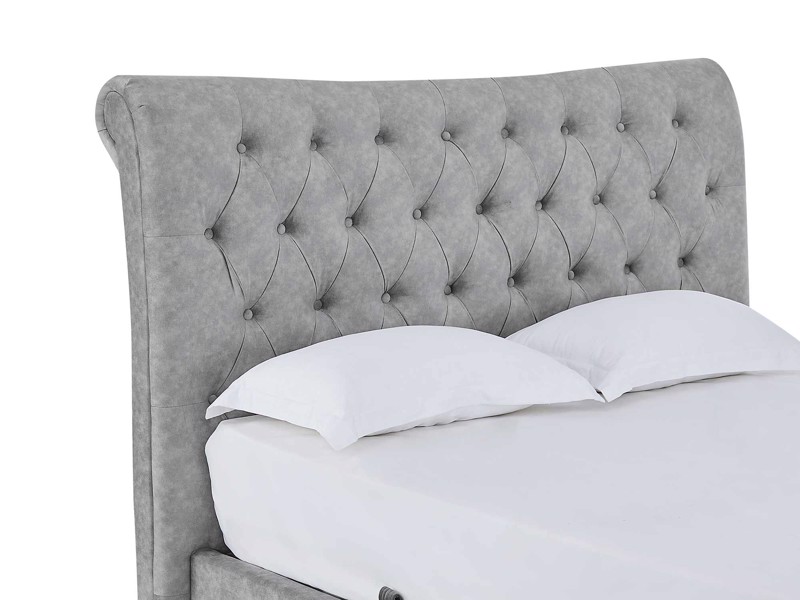 Land Of Beds Oxford Silver Grey Fabric King Size Ottoman Bed7