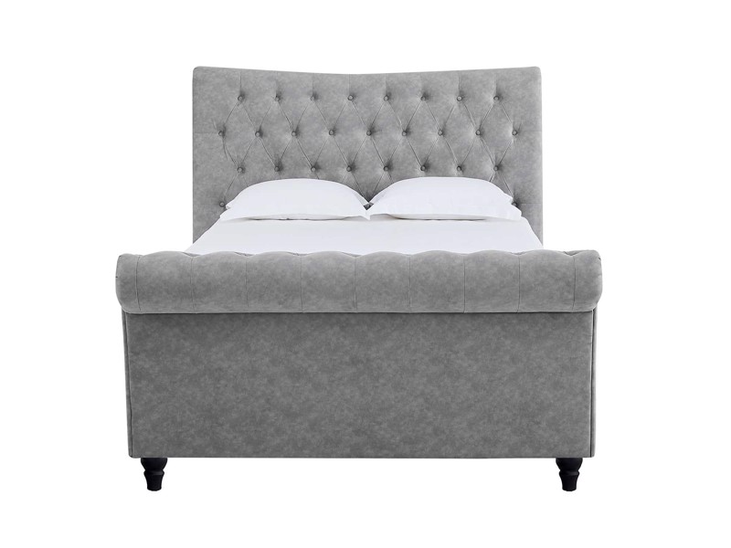 Land Of Beds Oxford Silver Grey Fabric Double Ottoman Bed5