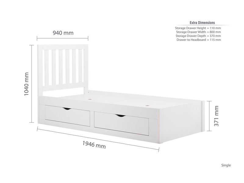 Land Of Beds Athena White Wooden Kids Bed7