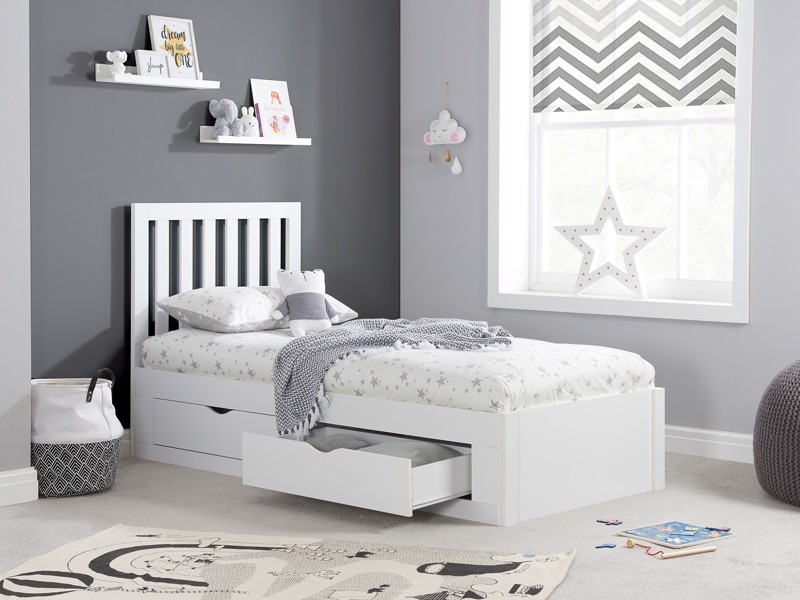 Land Of Beds Athena White Wooden Kids Bed1