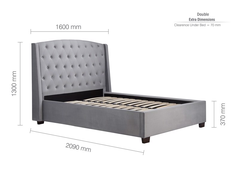 Land Of Beds Beaumont Grey Fabric Bed Frame6