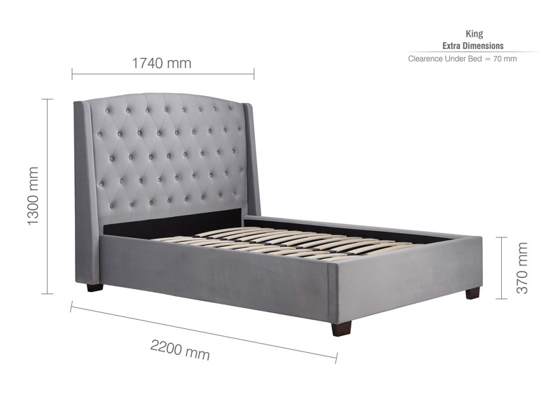 Land Of Beds Beaumont Grey Fabric Bed Frame7
