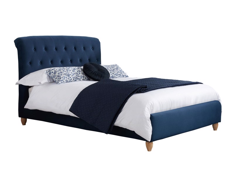 Land Of Beds Kingsgate Blue Fabric Bed Frame6