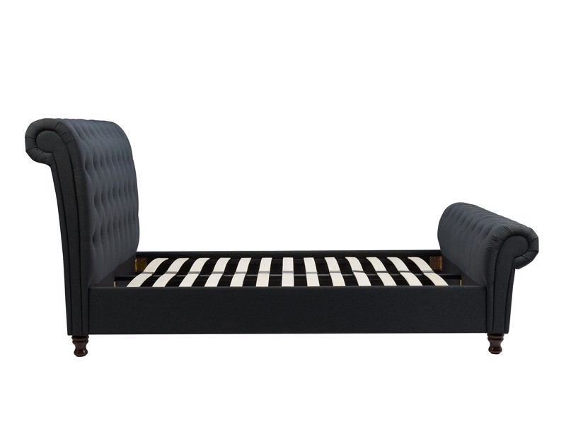 Land Of Beds Alexandra Charcoal Fabric Bed Frame5
