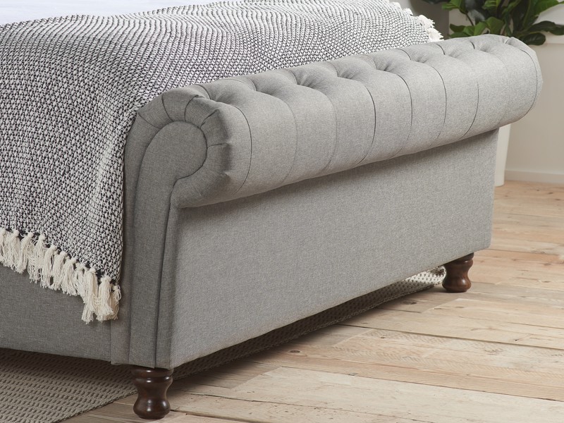 Land Of Beds Alexandra Grey Fabric Side Opening Ottoman Bed6