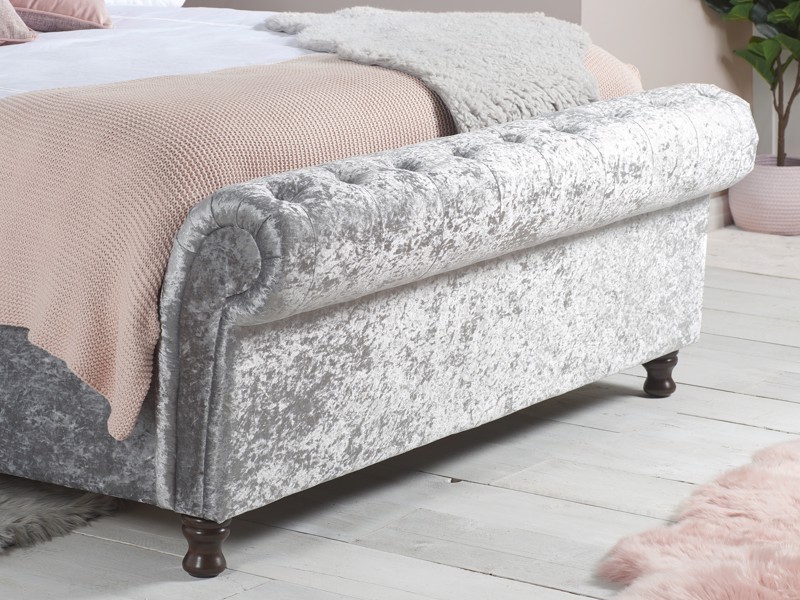Land Of Beds Alexandra Grey Steel Fabric Side Opening King Size Ottoman Bed6