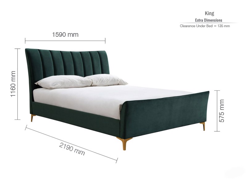 Land Of Beds Haysden Green Fabric Bed Frame9