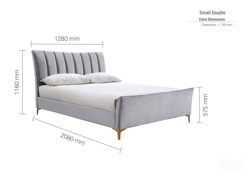 Land Of Beds Haysden Grey Fabric King Size Bed Frame7