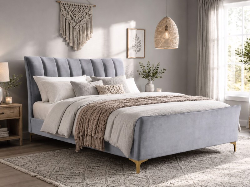 Land Of Beds Haysden Grey Fabric Bed Frame1