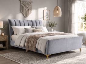 Land Of Beds Haysden Grey Fabric Bed Frame1