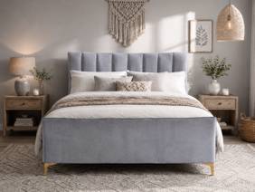 Land Of Beds Haysden Grey Fabric Bed Frame2