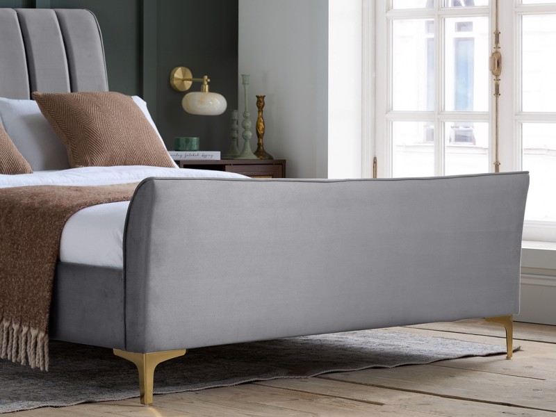 Land Of Beds Haysden Grey Fabric Small Double Bed Frame3