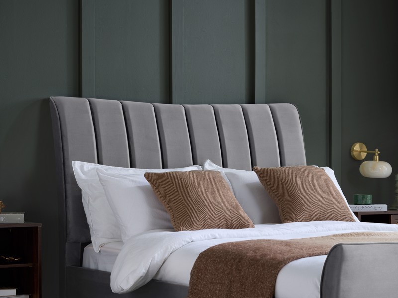 Land Of Beds Haysden Grey Fabric Small Double Bed Frame4