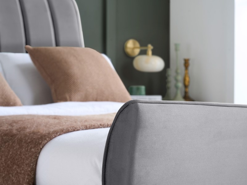 Land Of Beds Haysden Grey Fabric Small Double Bed Frame5