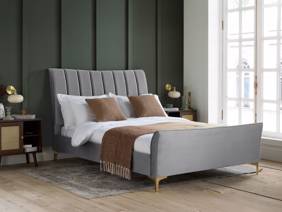 Land Of Beds Haysden Grey Fabric Bed Frame1