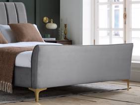 Land Of Beds Haysden Grey Fabric Bed Frame3