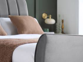 Land Of Beds Haysden Grey Fabric Bed Frame5