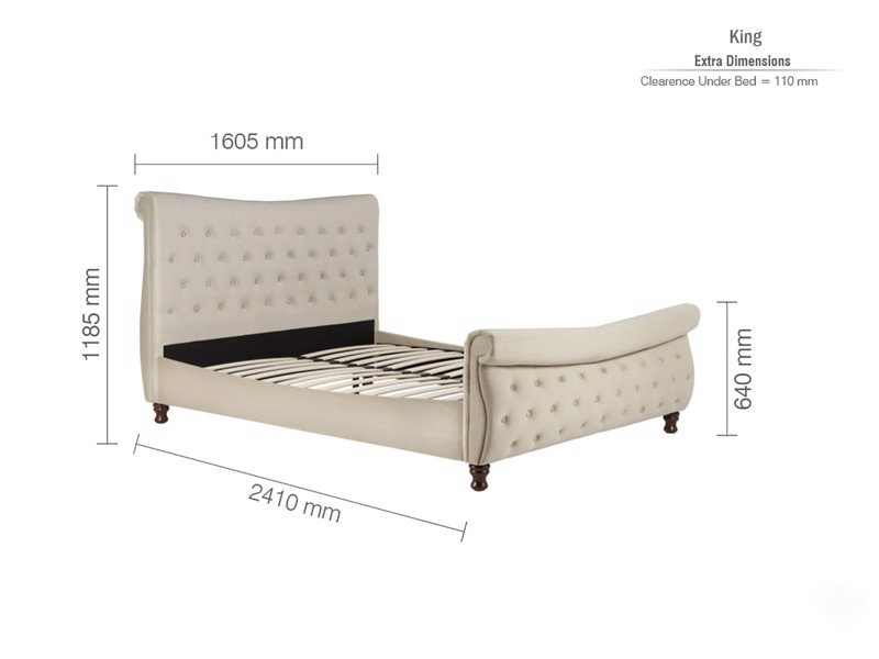 Land Of Beds Alverstone Beige Fabric Bed Frame6