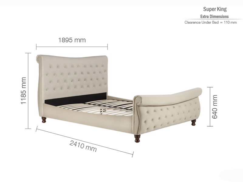 Land Of Beds Alverstone Beige Fabric Bed Frame7