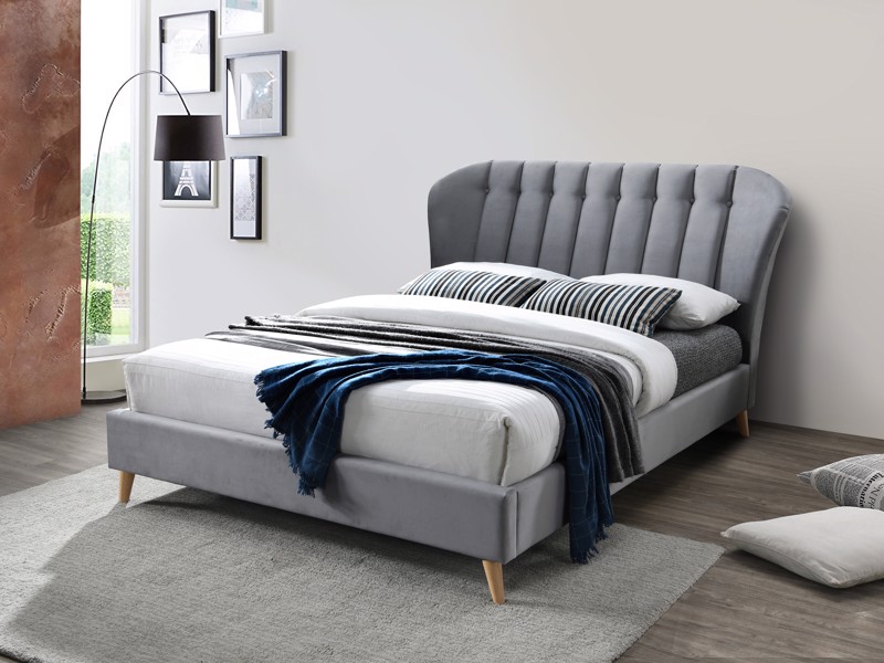 Land Of Beds Forbes Grey Fabric Bed Frame1