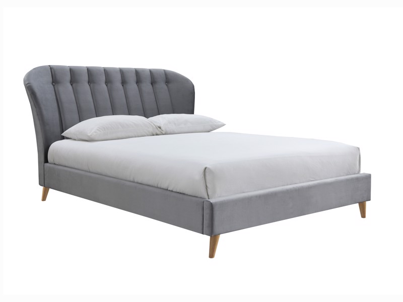 Land Of Beds Forbes Grey Fabric Bed Frame4