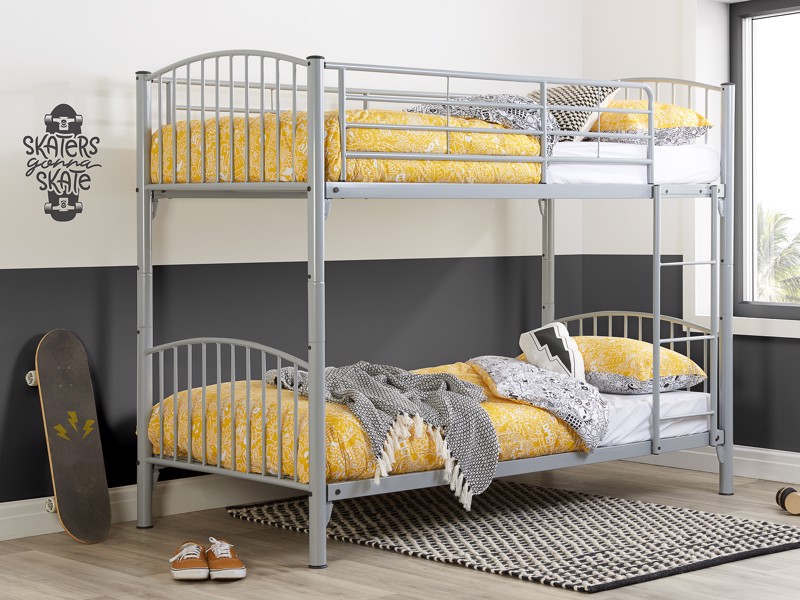 Land Of Beds Hades Grey Metal Bunk Bed1