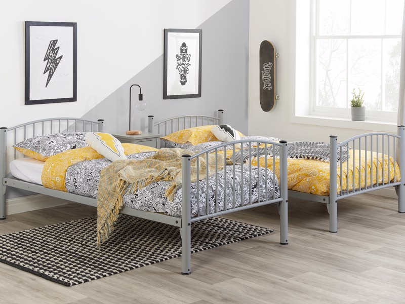 Land Of Beds Hades Grey Metal Bunk Bed3