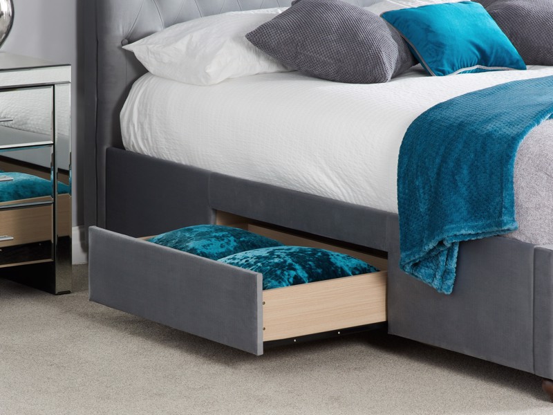 Land Of Beds Clifton Grey Fabric Bed Frame3