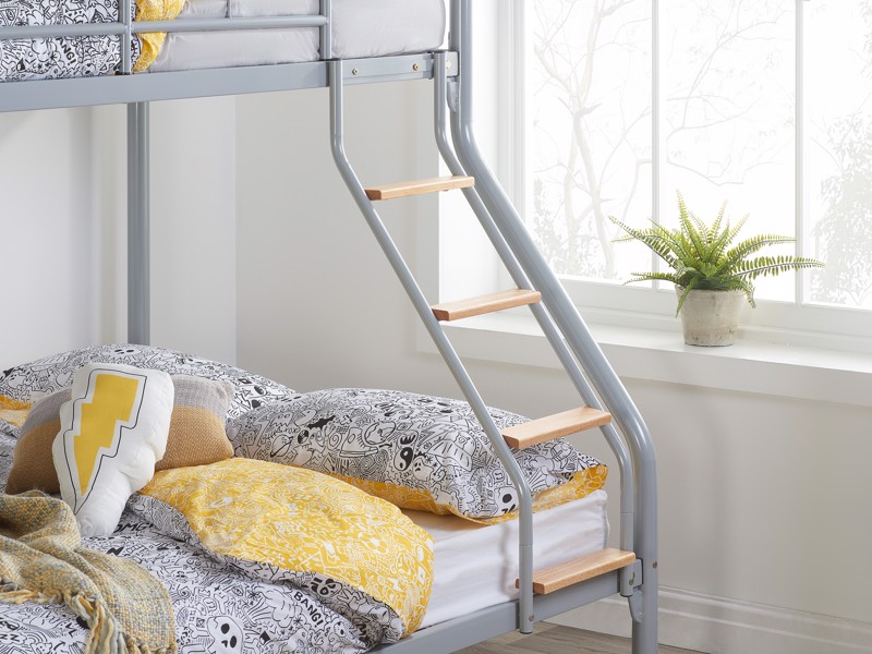 Land Of Beds Porto Silver Grey Metal Bunk Bed2