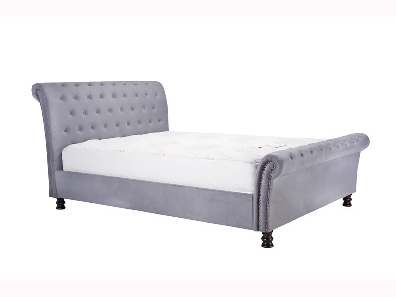 Land Of Beds Seafield Grey Fabric Bed Frame5