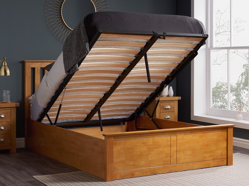 Land Of Beds Rhodes Oak Wooden Ottoman Bed2