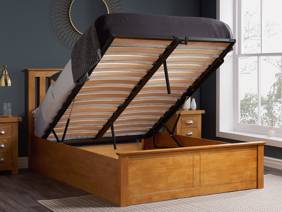 Land Of Beds Rhodes Oak Wooden Ottoman Bed2