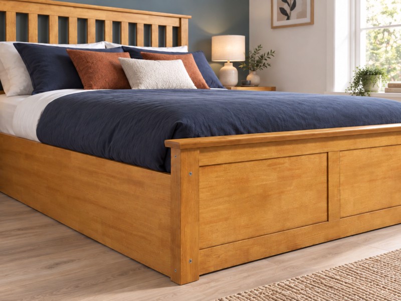 Land Of Beds Rhodes Oak Wooden Ottoman Bed4