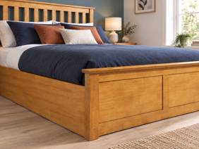 Land Of Beds Rhodes Oak Wooden Ottoman Bed4