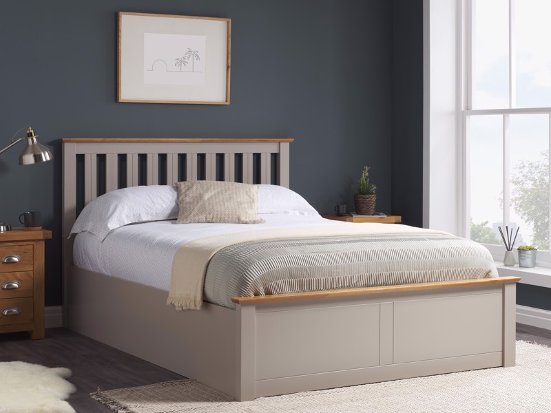 Land Of Beds Rhodes Pearl Grey Wooden Single Ottoman Bed1
