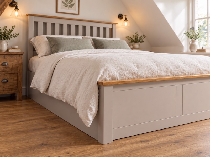 Land Of Beds Rhodes Pearl Grey Wooden Ottoman Bed4