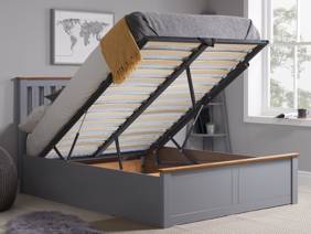 Land Of Beds Rhodes Stone Grey Wooden Ottoman Bed2
