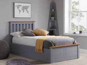 Land Of Beds Rhodes Stone Grey Wooden Ottoman Bed3