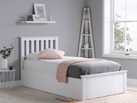 Land Of Beds Rhodes White Wooden Ottoman Bed3